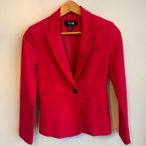 MNG Mango Suit Collection Red Cotton Tailored Blazer - Size 2